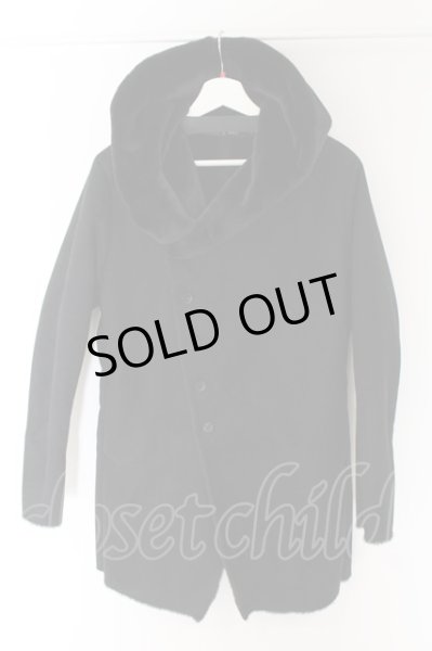 画像1: NO ID. BLACK / フェイクムートンフーデッドコート 2 ブラック O-24-12-30-023-NO-ou-YM-ZT-M113 (1)