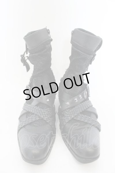 画像2: LOVEHUNTER / クロコスタッズベルトサイドジップアップブーツ 41（約26cm） ブラック O-25-01-03-003-LO-sho-YM-ZT4000 (2)