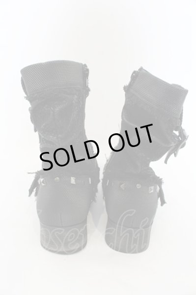 画像3: LOVEHUNTER / クロコスタッズベルトサイドジップアップブーツ 41（約26cm） ブラック O-25-01-03-003-LO-sho-YM-ZT4000 (3)