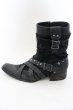 画像4: LOVEHUNTER / クロコスタッズベルトサイドジップアップブーツ 41（約26cm） ブラック O-25-01-03-003-LO-sho-YM-ZT4000 (4)
