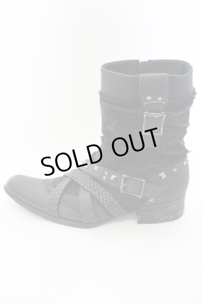 画像4: LOVEHUNTER / クロコスタッズベルトサイドジップアップブーツ 41（約26cm） ブラック O-25-01-03-003-LO-sho-YM-ZT4000 (4)