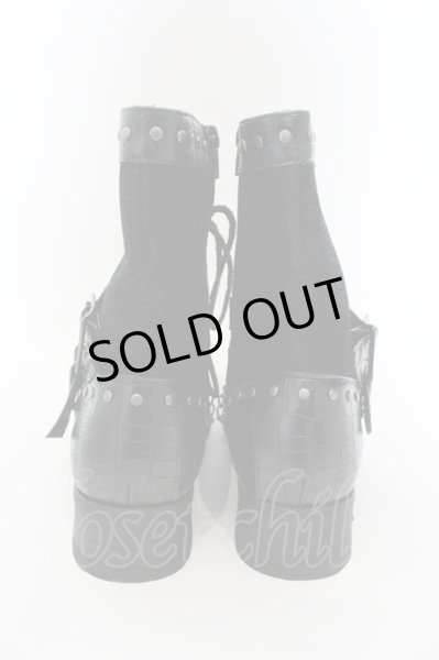 画像3: LOVEHUNTER / チェーン付きレースアップサイドジップブーツ 41（約26cm） ブラック O-25-01-03-004-LO-sho-YM-ZT6000 (3)