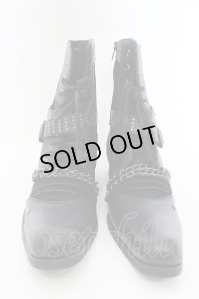 画像2: LOVEHUNTER / チェーン付きサイドジップブーツ 41（25.5） ブラック O-25-01-03-001-LO-sho-YM-ZT4000 (2)