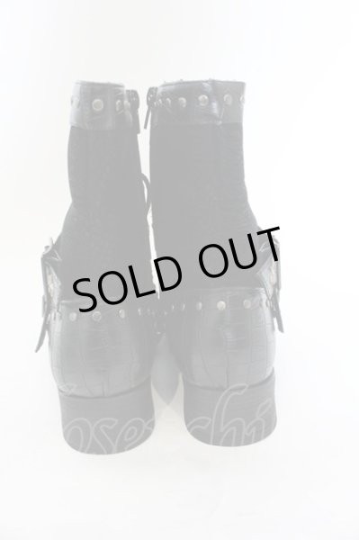 画像3: LOVEHUNTER / チェーン付きレースアップサイドジップブーツ 41（約26cm） ブラック O-25-01-03-005-LO-sho-YM-ZT6000 (3)