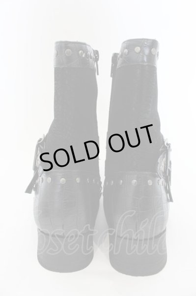 画像3: LOVEHUNTER / チェーン付きサイドジップブーツ 41（25.5） ブラック O-25-01-03-001-LO-sho-YM-ZT4000 (3)