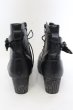 画像3: LOVEHUNTER / サイドジップベルト付きレースアップヒールブーツ 41(約26cm) ブラック O-25-01-03-008-LO-sho-YM-ZT3000 (3)