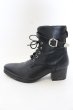 画像4: LOVEHUNTER / サイドジップベルト付きレースアップヒールブーツ 41(約26cm) ブラック O-25-01-03-008-LO-sho-YM-ZT3000 (4)