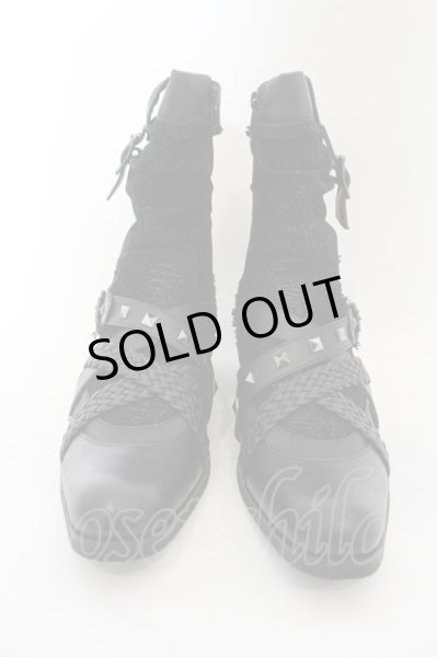 画像2: LOVEHUNTER / クロコスタッズベルトサイドジップアップブーツ 41（約26cm） ブラック O-25-01-03-011-LO-sho-YM-ZT6000 (2)