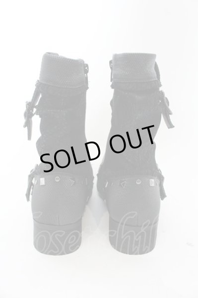 画像3: LOVEHUNTER / クロコスタッズベルトサイドジップアップブーツ 41（約26cm） ブラック O-25-01-03-011-LO-sho-YM-ZT6000 (3)