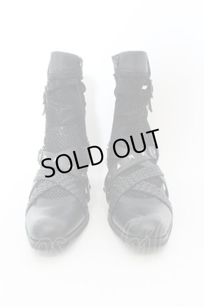 画像2: LOVEHUNTER / クロコスタッズベルトサイドジップアップブーツ 41(約26cm) ブラック O-25-01-03-012-LO-sho-YM-ZT-S006 (2)