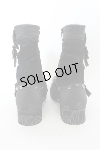 画像3: LOVEHUNTER / クロコスタッズベルトサイドジップアップブーツ 41(約26cm) ブラック O-25-01-03-012-LO-sho-YM-ZT-S006 (3)