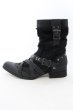 画像4: LOVEHUNTER / クロコスタッズベルトサイドジップアップブーツ 41(約26cm) ブラック O-25-01-03-012-LO-sho-YM-ZT-S006 (4)