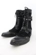 画像1: LOVEHUNTER / ポインテッドトゥベルトヒールレースアップブーツ 41（約26cm） ブラック O-25-01-03-013-LO-sho-YM-ZT6000 (1)