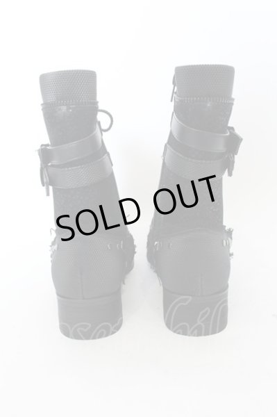 画像3: LOVEHUNTER / ポインテッドトゥベルトヒールレースアップブーツ 41（約26cm） ブラック O-25-01-03-013-LO-sho-YM-ZT6000 (3)