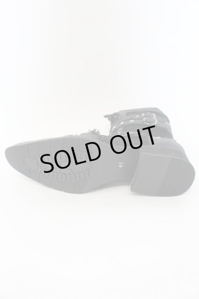 画像5: LOVEHUNTER / ポインテッドトゥベルトヒールレースアップブーツ 41（約26cm） ブラック O-25-01-03-002-LO-sho-YM-ZT4000 (5)