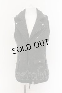 Moonage Devilment / Heavy Knit Riders Vest ベスト 44 グレー O-25-01-03-020-Mo-to-YM-ZT170