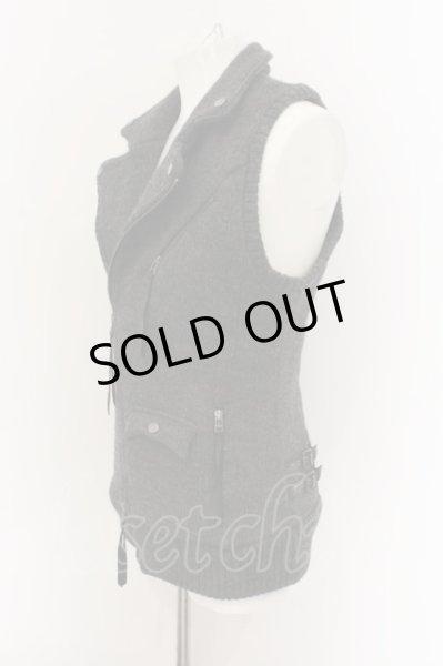画像2: Moonage Devilment / Heavy Knit Riders Vest ベスト 44 グレー O-25-01-03-020-Mo-to-YM-ZT170 (2)