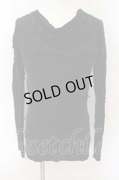 画像1: kiryuyrik / Damage Border Long Sleeve カットソー S ブラック O-25-01-09-037-ki-to-YM-ZT504 (1)