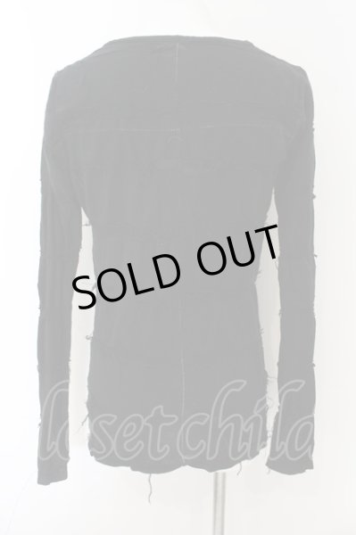 画像2: kiryuyrik / Damage Border Long Sleeve カットソー S ブラック O-25-01-09-037-ki-to-YM-ZT504 (2)