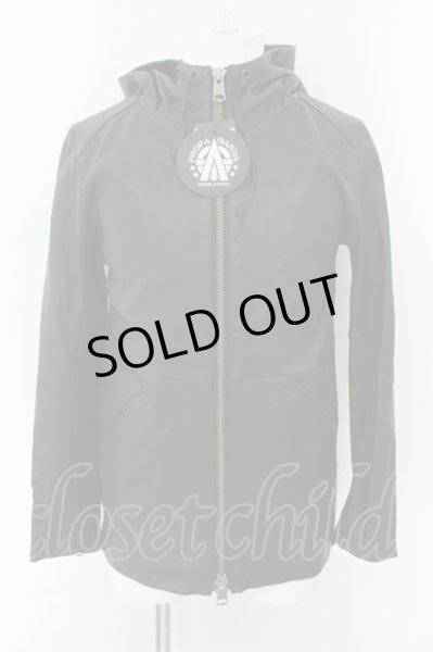 画像1: Moonage Devilment(清春) / ｘPROPA9ANDA ストレッチレザーミリタリーフーディージャケット 46 ブラック O-25-01-09-044-Mo-ja-YM-ZT506 (1)