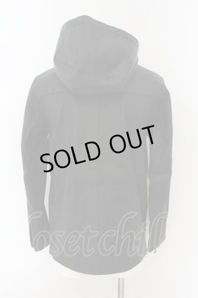 画像2: Moonage Devilment(清春) / ｘPROPA9ANDA ストレッチレザーミリタリーフーディージャケット 46 ブラック O-25-01-09-044-Mo-ja-YM-ZT506 (2)