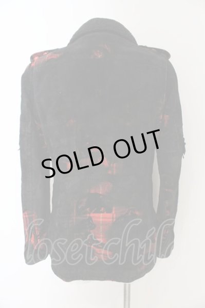 画像4: Roen / コーティングフロッキーダブルライダースジャケット 48 レッドｘブラック O-25-01-09-045-Ro-ja-YM-M122 (4)