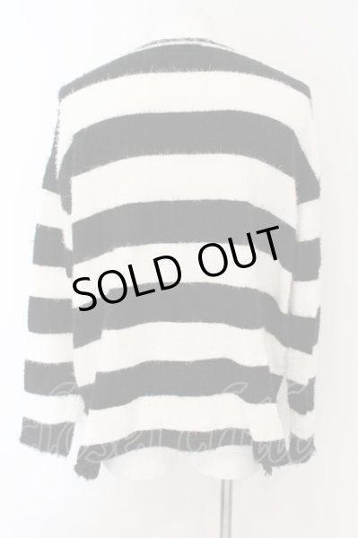 画像2: CIVARIZE / フェザーヤーンプルオーバーニット 46 ブラックｘホワイト O-25-01-09-047-CI-to-YM-OS (2)