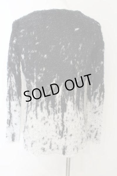 画像2: CIVARIZE / バイカラーフェザーヤーンプルオーバーニット 44 ブラックｘホワイト O-25-01-09-050-CI-to-YM-OS (2)