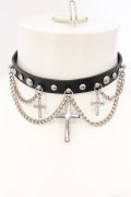 CIVARIZE / クロスチェーンチョーカー  ブラック×シルバー O-25-01-09-063-CI-ac-IG-ZT344