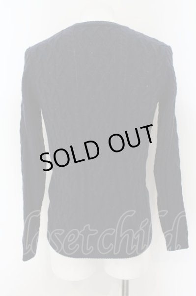 画像2: GOSTAR DE FUGA / ケーブル編みクルーネックニット 44 ネイビー O-25-01-09-006-GO-to-YM-ZT210 (2)