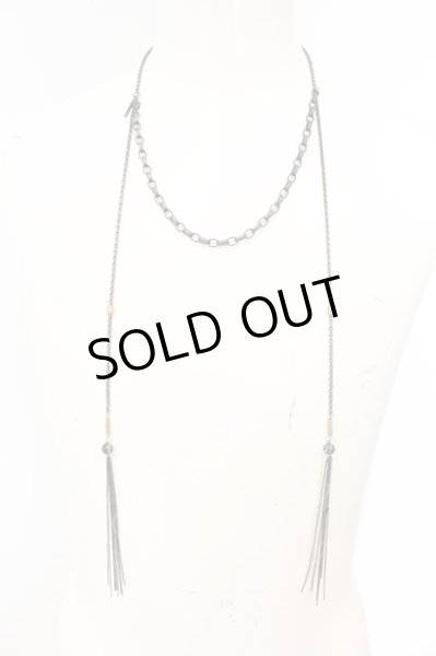 画像1: S'YTE / W-TASSEL CHAIN AGATE ネックレス  ブラック O-25-01-09-065-KU-ac-YM-ZT191 (1)