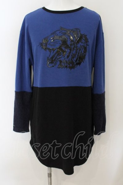 画像1: SMACK ENGINEER / BI-COLOR 2WAY LONG カットソー F ブルーｘブラック O-25-01-09-007-SM-to-YM-ZT210 (1)