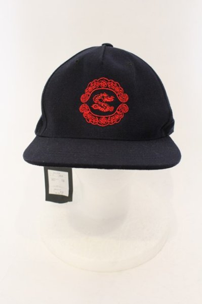 画像2: Moonage Devilment(清春) / EMBROIDERY FLAT VISOR キャップ  ブラック(ネイビー)xレッド O-25-01-09-072-Mo-za-YM-ZT134 (2)