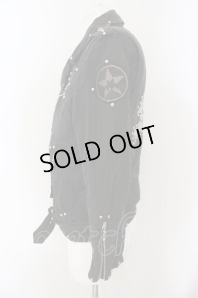 画像3: Roen / スタッズスカルコットンダブルライダースジャケット 48 ブラック O-25-01-09-016-Ro-ja-YM-OS (3)