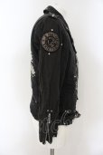 画像4: Roen / スタッズスカルコットンダブルライダースジャケット 48 ブラック O-25-01-09-016-Ro-ja-YM-OS
