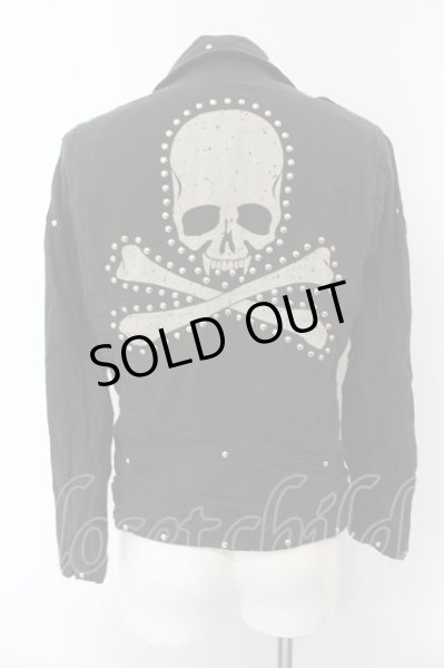 画像5: Roen / スタッズスカルコットンダブルライダースジャケット 48 ブラック O-25-01-09-016-Ro-ja-YM-OS (5)