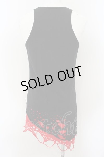 画像2: CIVARIZE / Poisonous クラッシュ加工フェイクレイヤードタンクトップ 46 ブラック×レッド O-25-01-09-017-CI-to-IG-OS (2)