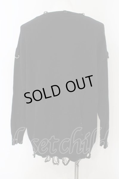 画像2: Moonage Devilment(清春) / CK-ダメージルーズニット 46 ブラック O-25-01-09-021-Mo-sh-YM-OS (2)