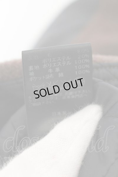 画像5: Moonage Devilment(清春) / レザースリーブメルトンダブルライダースジャケット 44 ブラウンｘブラック O-25-01-12-003-Mo-ja-YM-ZT-ML006