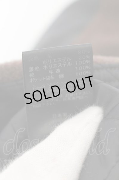 画像5: Moonage Devilment(清春) / レザースリーブメルトンダブルライダースジャケット 44 ブラウンxブラック O-25-01-12-003-Mo-ja-YM-ZT-ML006 (5)