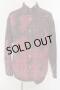 PROPA9ANDA / ERODED CHECK シャツ M レッド O-25-01-12-013-PR-sh-YM-ZT189