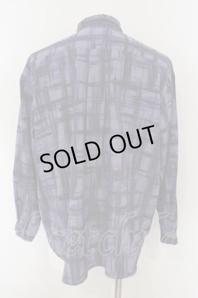 画像2: HARE / ペイントチェックシャツ S ブルー O-25-01-12-015-HA-sh-YM-ZT189 (2)