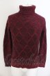 画像1: JACKROSE / ケーブル編みタートルネックニットソー 4 レッド O-25-01-12-020-JA-to-YM-ZT189 (1)