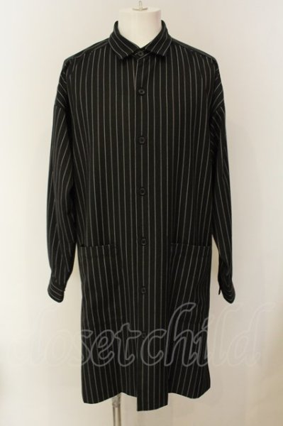 画像1: NO ID. / ロングシャツコート ONE ブラック O-25-01-17-028-NO-sh-YM-ZT256 (1)