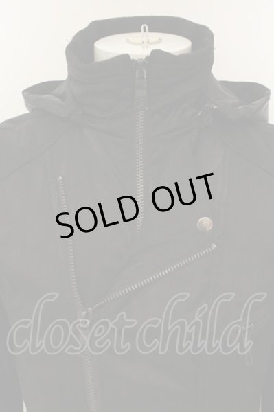 画像2: CIVARIZE / フーデッドナイロンレイヤーライダースブルゾンジャケット 46 ブラック O-25-01-17-032-CI-ou-YM-OS (2)