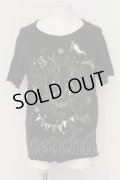 Moonage Devilment / Skull Print Big Tシャツ  ブラック O-25-01-17-009-Mo-ts-YM-ZT088
