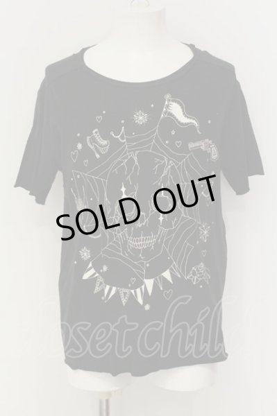 画像1: Moonage Devilment / Skull Print Big Tシャツ  ブラック O-25-01-17-009-Mo-ts-YM-ZT088 (1)
