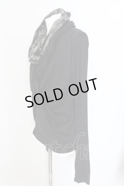 画像2: CIVARIZE / フーデッドツイストドレープカットソー 46 ブラック O-25-01-24-018-CI-to-YM-ZT301 (2)