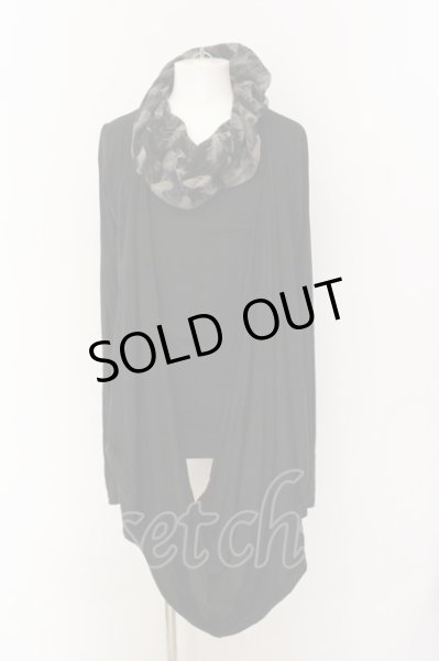 画像4: CIVARIZE / フーデッドツイストドレープカットソー 46 ブラック O-25-01-24-018-CI-to-YM-ZT301 (4)