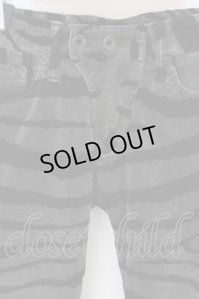 画像2: LGB / ST103 モールストレッチゼブラスキニーパンツ 25（レディース） ブラックｘグレー O-25-01-24-044-LG-pa-YM-ZT233 (2)